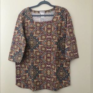 CW Classics Womens Top Shirt Blouse Multicolor 1X